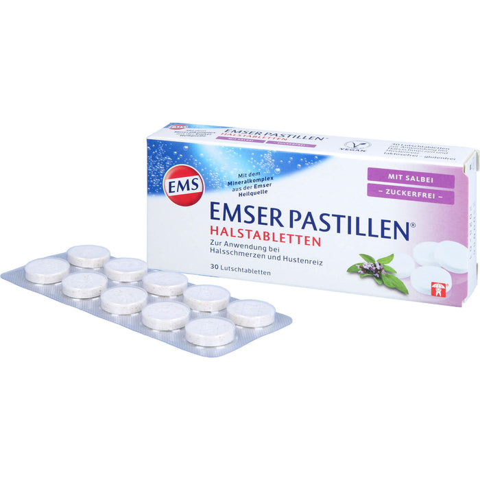 EMSER Pastillen Halstabletten mit Salbei zuckerfrei, 30 pc Tablettes