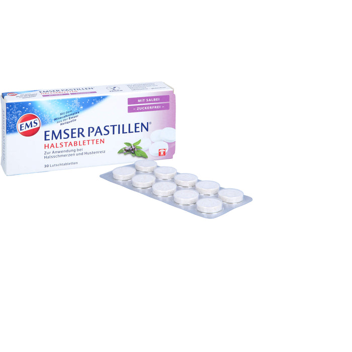 EMSER Pastillen Halstabletten mit Salbei zuckerfrei, 30 pc Tablettes