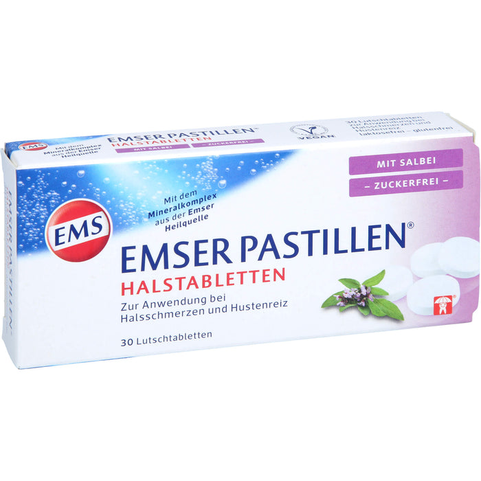 EMSER Pastillen Halstabletten mit Salbei zuckerfrei, 30 pc Tablettes