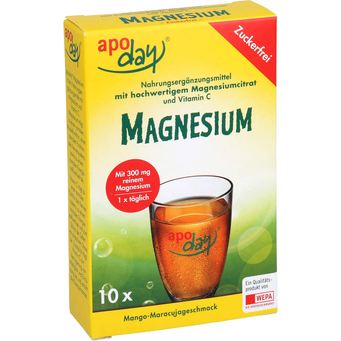 Apoday Magnesium Pulver mit Mango-Maracujageschmack zuckerfrei, 4.5 g Pulver