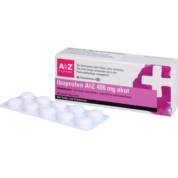 Ibuprofen AbZ 400 mg akut Filmtabletetten, 20 pc Tablettes