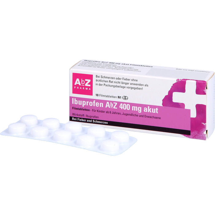 Ibuprofen AbZ 400 mg akut Filmtabletten, 10 St. Tabletten