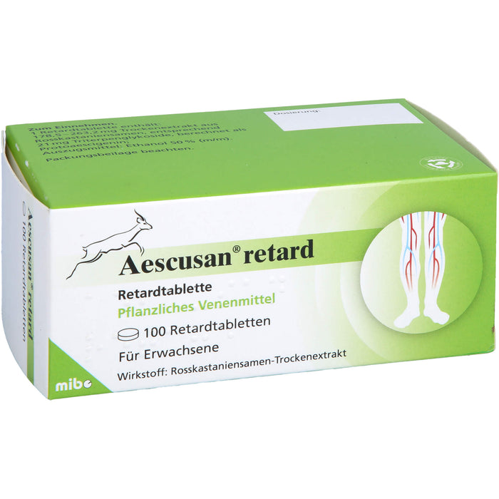 Aescusan Retardtabletten pflanzliches Venenmittel, 100 St. Tabletten