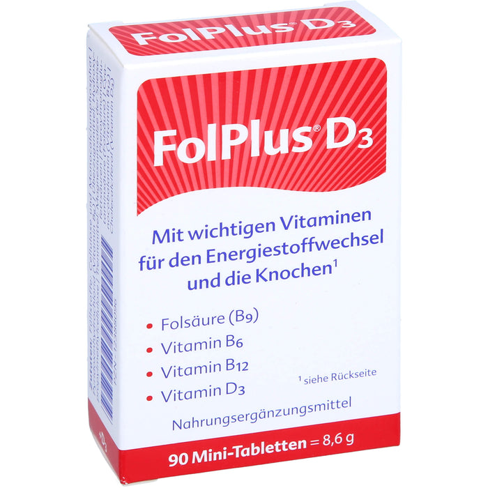 FolPlus + Vitamin D3 Mini-Tabletten, 90 pcs. Tablets