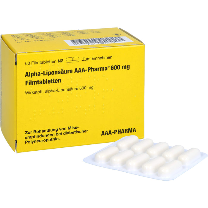 Alpha-Liponsäure AAA-Pharma 600 mg Filmtabletten, 60 pc Tablettes