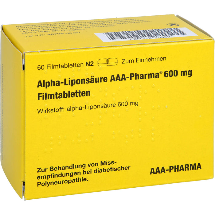 Alpha-Liponsäure AAA-Pharma 600 mg Filmtabletten, 60 pcs. Tablets