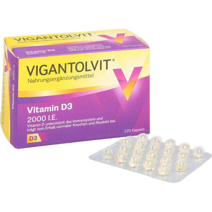 VIGANTOLVIT Vitamin D3 2000 I.E. Kapseln, 120 St. Kapseln