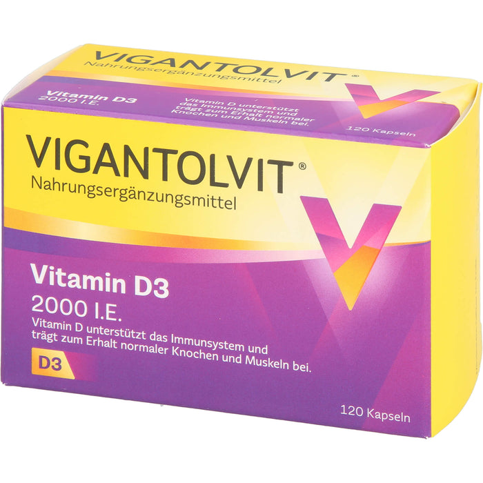 VIGANTOLVIT Vitamin D3 2000 I.E. Kapseln, 120 pc Capsules