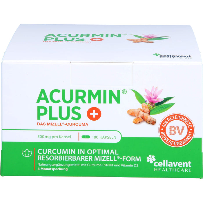 ACURMIN Plus Mizell-Curcuma Kapseln, 180 pc Capsules