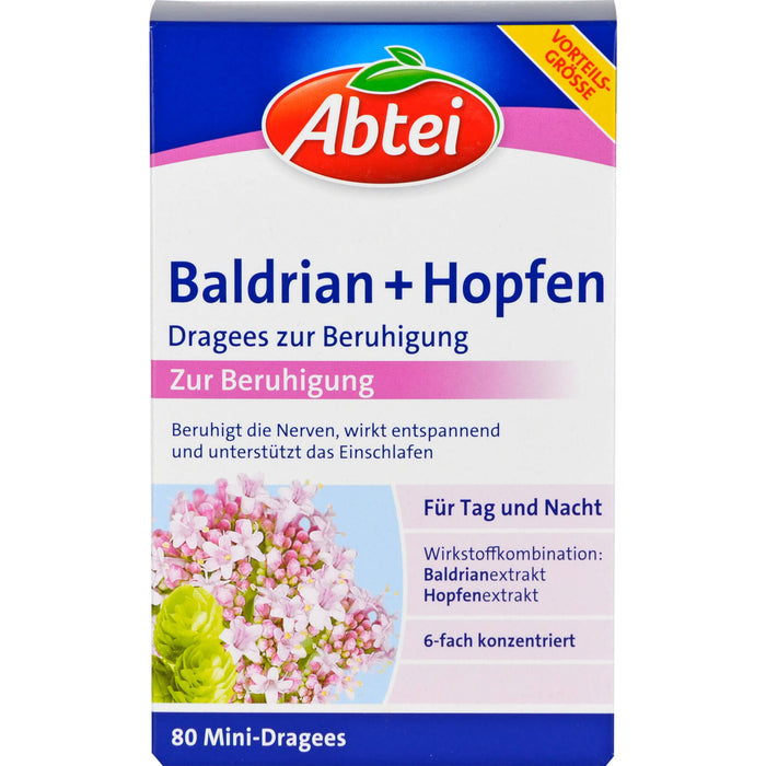 Abtei Baldrian + Hopfen Dragees, 80 pc Tablettes