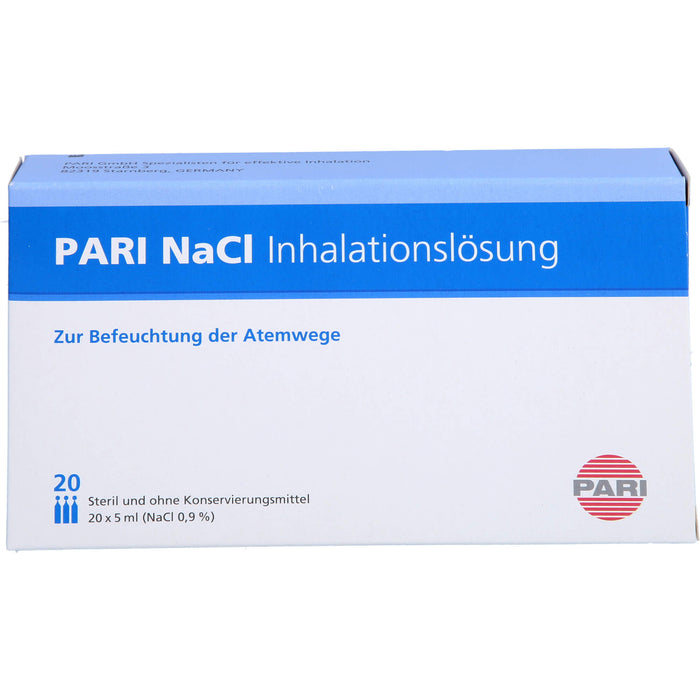 PARI NaCI Inhalationslösung zur Befeuchtung der Atemwege, 20 pcs. Ampoules