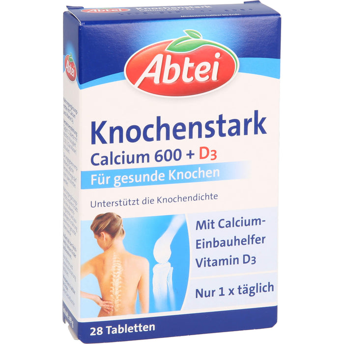 Abtei Knochenstark Calcium 600 + D3 Tabletten für gesunde Knochen, 28 pcs. Tablets