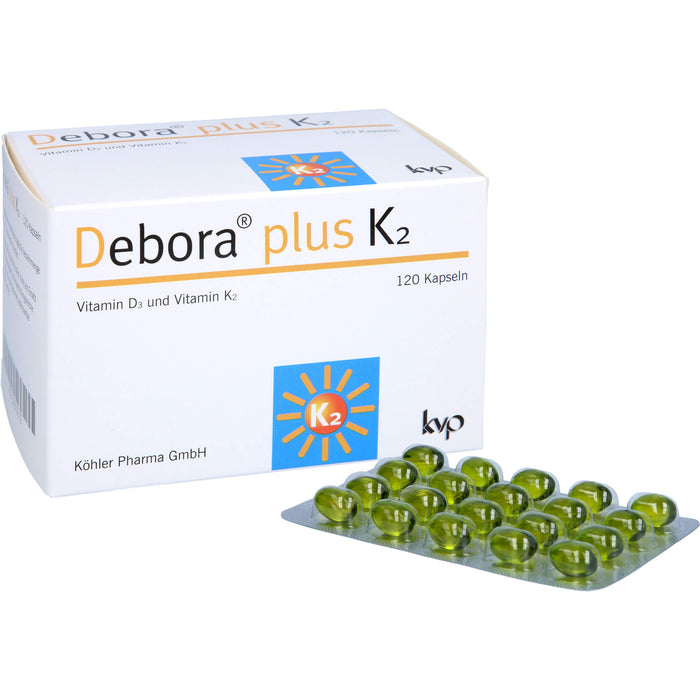 Debora plus K2 Vitamin D3 und Vitamin K2 Kapseln, 120 pcs. Capsules