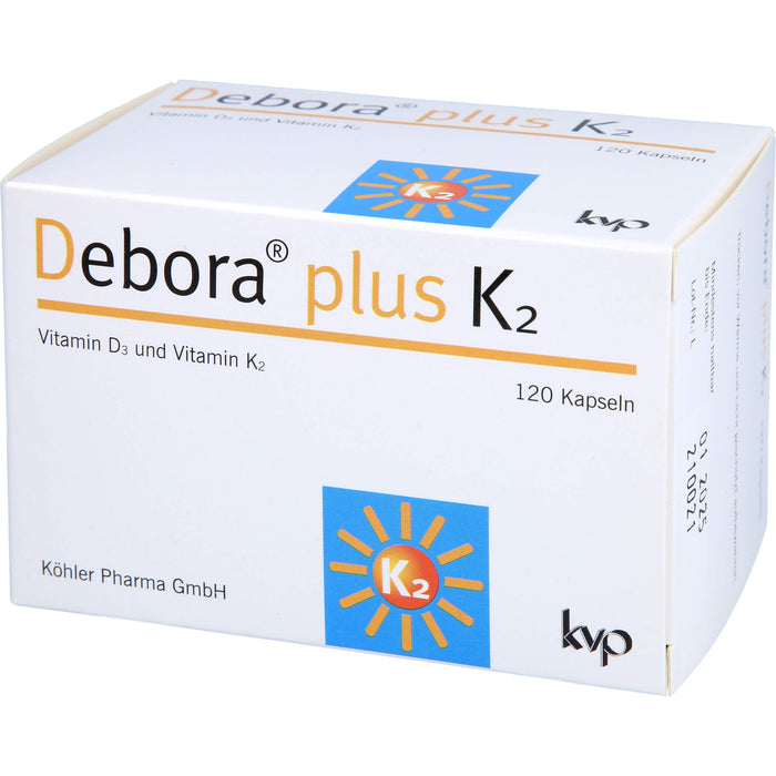 Debora plus K2 Vitamin D3 und Vitamin K2 Kapseln, 120 pcs. Capsules