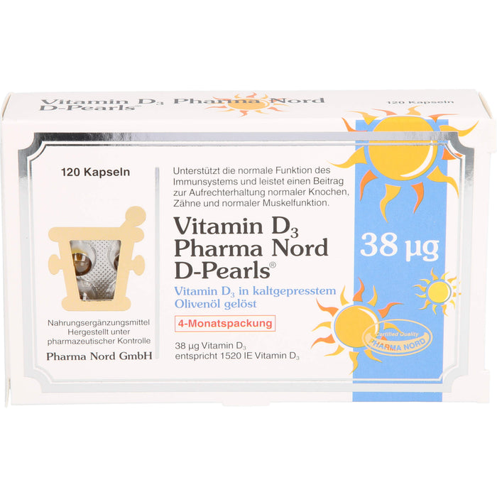 Vitamin D3 Pharma Nord D-Pearls 38 µg Kapseln, 120 pcs. Capsules