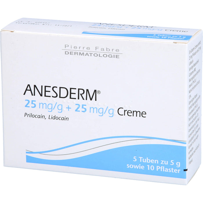 ANESDERM Set Creme Tuben sowie Pflaster, 25 g Creme