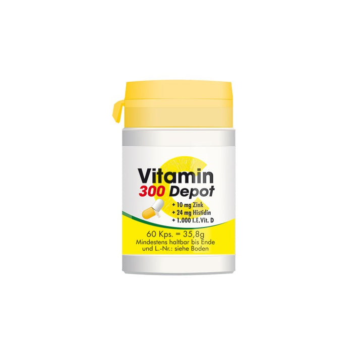 Vitamin C 300 Depot + Zink + Histidin + Vitamin D Kapseln, 60 pcs. Capsules