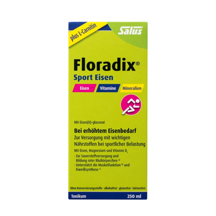 Floradix Sport Eisen Tonikum bei erhöhtem Eisenbedarf, 250 ml Solution