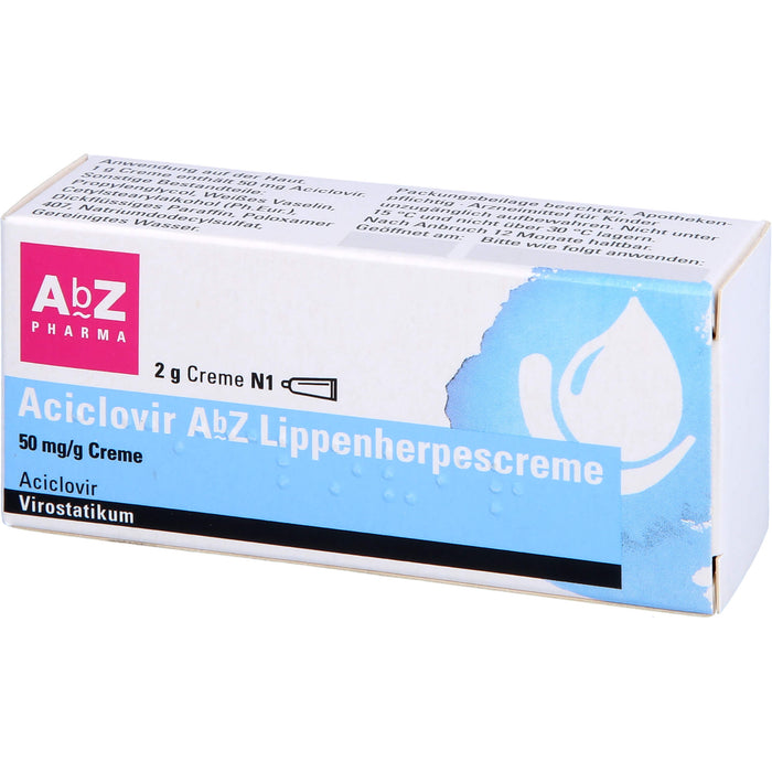 Aciclovir AbZ Lippenherpescreme 50 mg/g Creme, 2 g Creme