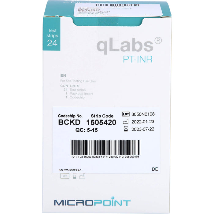 qLabs PTZ-INR Teststreifen zur INR-Bestimmung, 24 St TTR