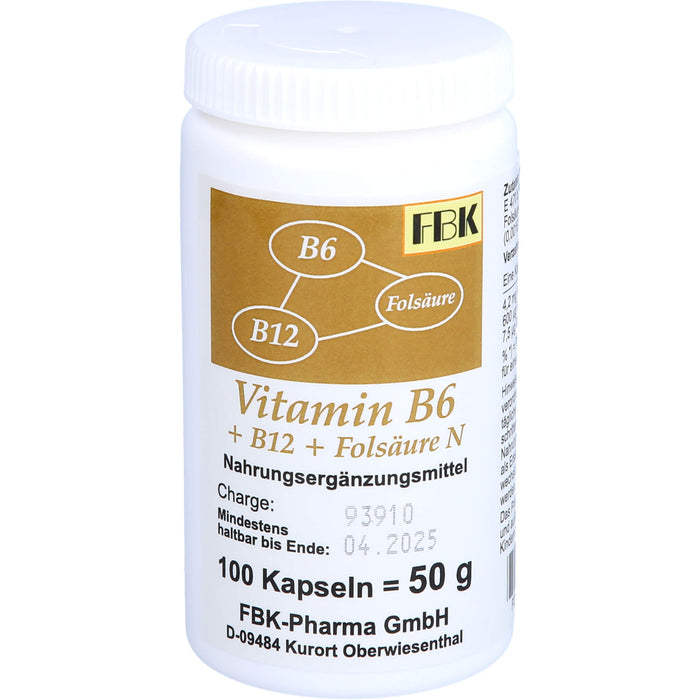 Vitamin B 6 + B 12 + Folsäure N Kapseln, 100 St KAP