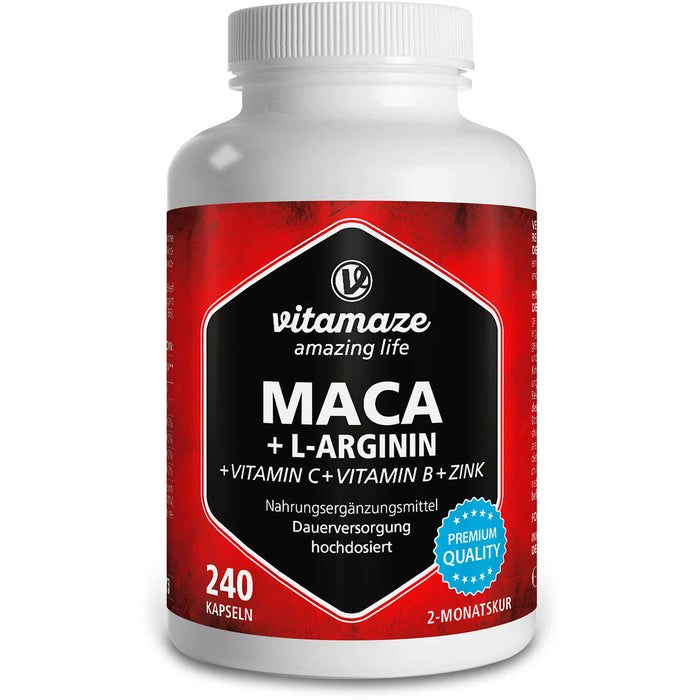 Maca 4:1 hochdosiert + L-Arginin, 240 St KAP