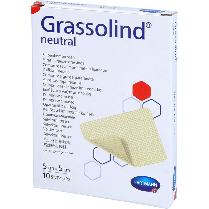 GRASSOLIND Salbenkompressen 5x5 cm steril, 10 St KOM