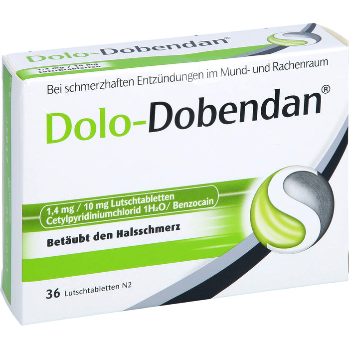 DOLO-DOBENDAN Lutschtabletten bei starken Halsschmerzen mit betäubender Wirkung, 36 St. Tabletten