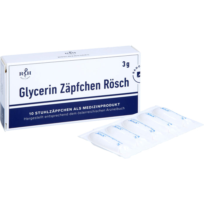 Glycerin Zäpfchen Rösch, 10 pcs. Suppositories