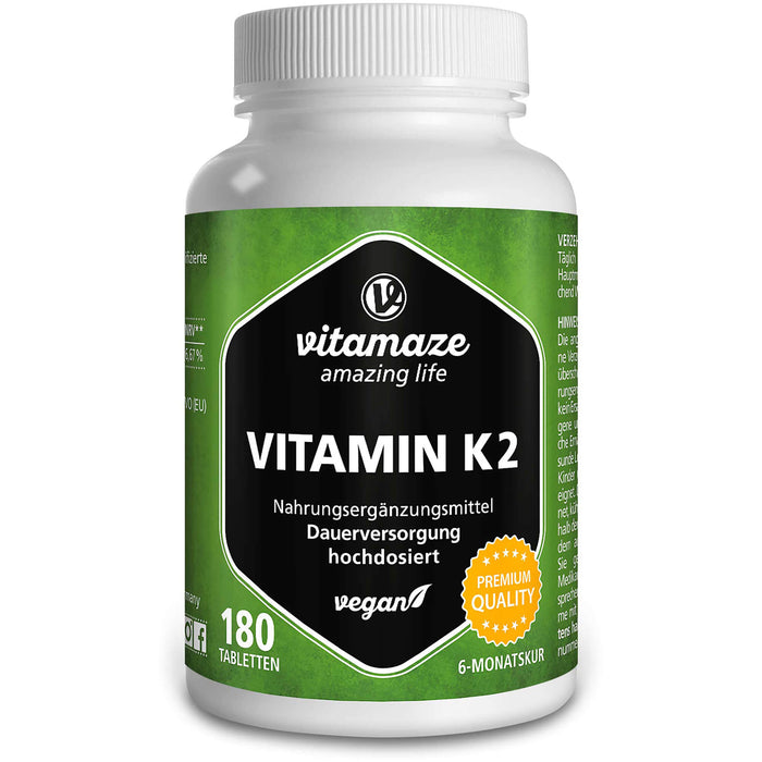 Vitamin K2 200 ug hochdosiert vegan, 180 St TAB