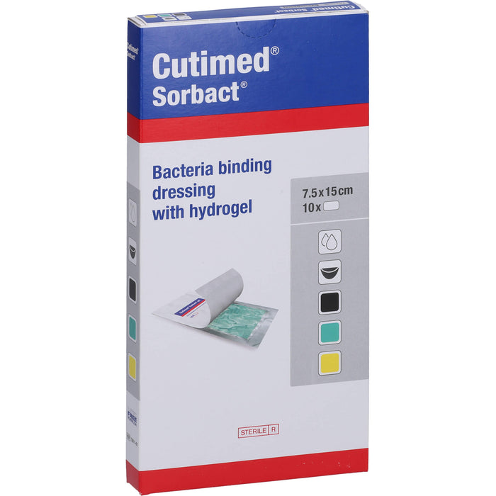 Cutimed Sorbact Gel Kompressen 7,5x15cm, 10 St KOM