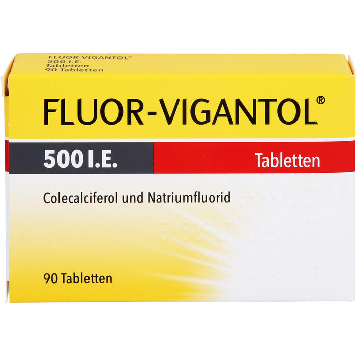 FLUOR-VIGANTOL 500 I.E. Tabletten zur Vorbeugung gegen Rachitis und Zahnkaries, 90 pcs. Tablets