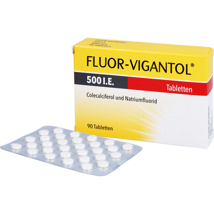 FLUOR-VIGANTOL 500 I.E. Tabletten zur Vorbeugung gegen Rachitis und Zahnkaries, 90 pc Tablettes