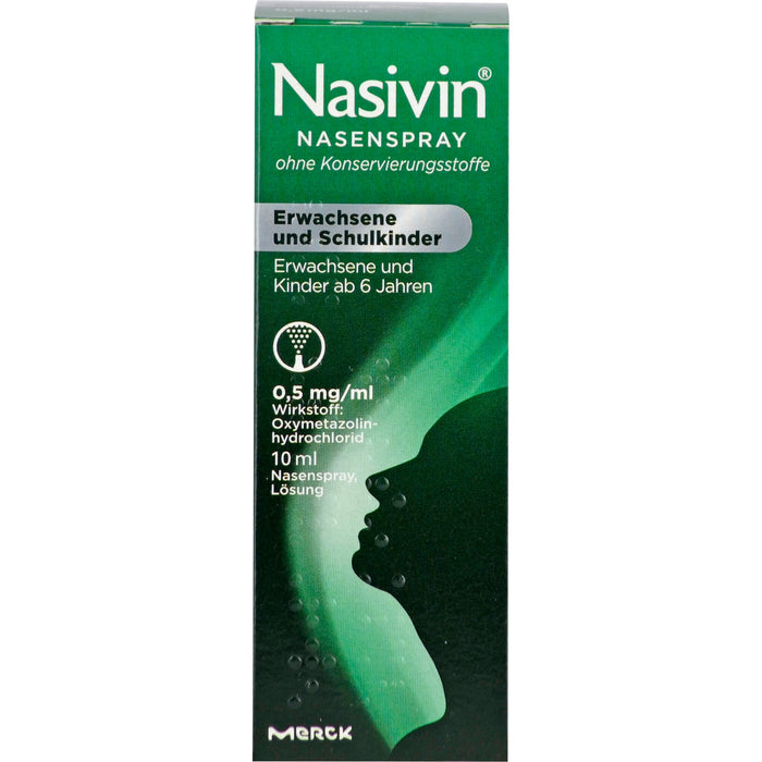 Nasivin Nasenspray ohne Konservierungsstoffe für Erwachsene und Schulkinder, 10 ml Solution