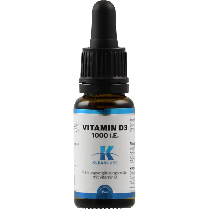 Vitamin D3 1000 i.E. pro Tropfen KLEAN LABS, 15 ml TRO