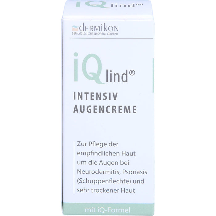 iQlind Intensiv Augencreme mit Hyaluronsäure zur Pflege der Haut der Augenregion, 15 ml Creme