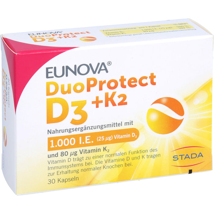 EUNOVA DuoProtect D3 + K2 Tropfen, 30 St. Kapseln