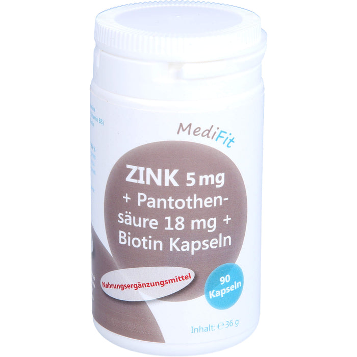 Zink 5 mg + Pantothensäure 18 mg + Biotin Kapseln, 90 St KAP