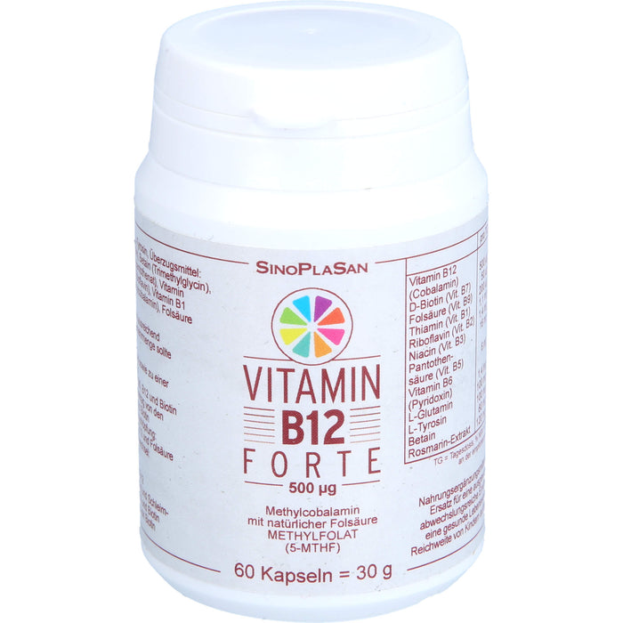 SinoPlaSan Vitamin B12 Forte 500 ug, 60 pcs. Capsules