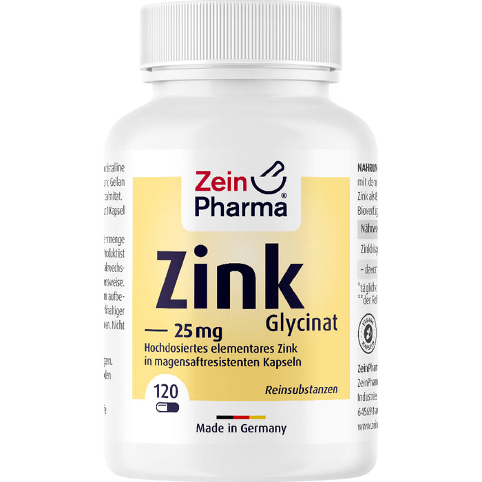 Zink-Chelat 25 mg in Magensaftresistent.veg.Kap., 120 St KMR