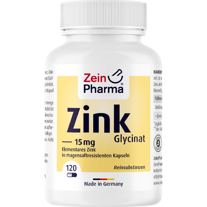 Zink-Chelat 15 MG in Magensaftresistent. veg.Kap., 120 St KMR