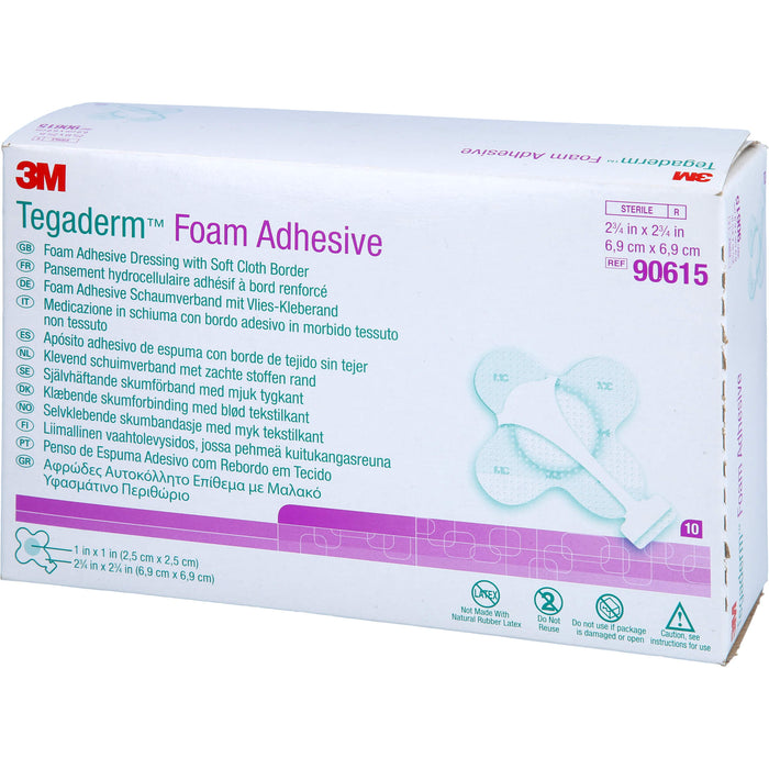 Tegaderm Foam Adhesive 6,9x6,9 cm kreuzf.90615, 10 St VER