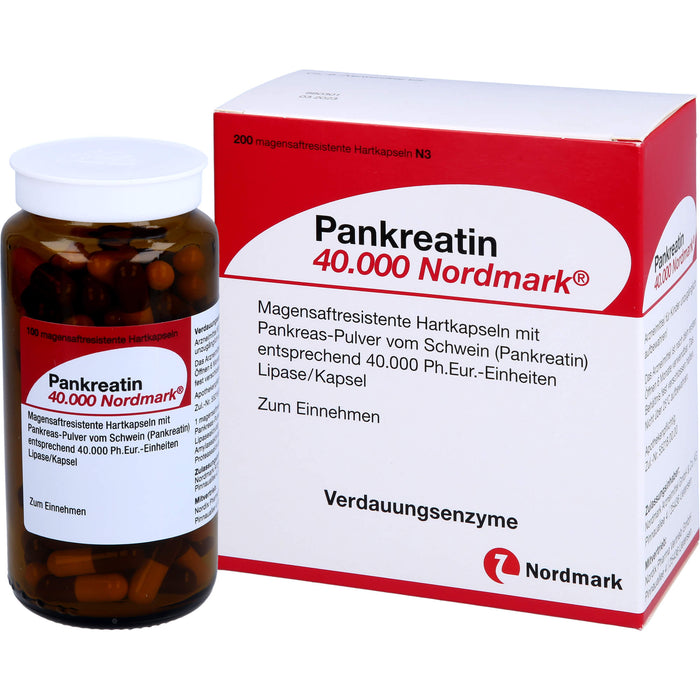 Pankreatin 40.000 Nordmark Hartkapseln Verdauungsenzyme, 200 pcs. Capsules