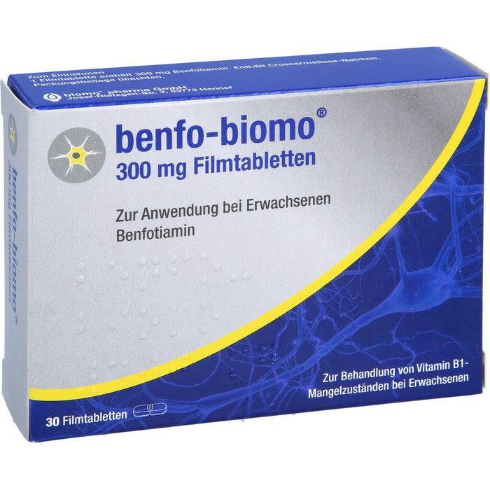 benfo-biomo 300 mg Filmtabletten bei Vitamin B1-Mangelzuständen, 30 pcs. Tablets