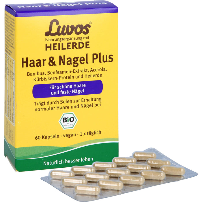 Luvos Heilerde Bio Haar & Nagel Plus Kapseln, 60 pcs. Capsules