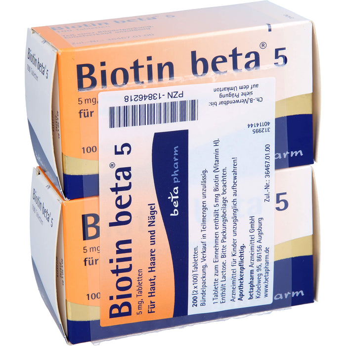 Biotin beta 5 Tabletten, 200 pcs. Tablets