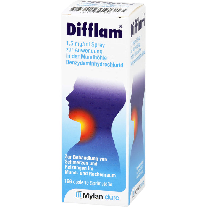 Difflam Spray zur Behandlung von Schmerzen im Mund- und Rachenraum, 30 ml Solution