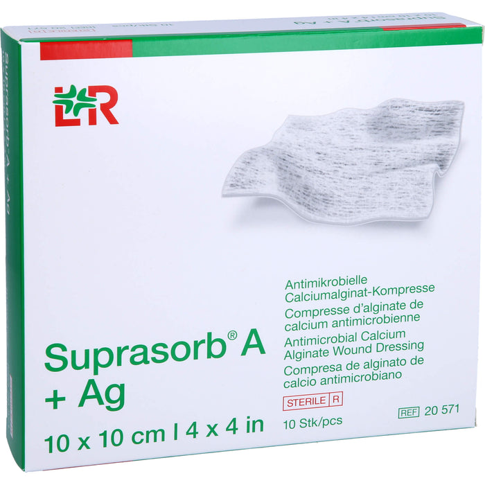 SUPRASORB A+Ag Antimik.Cal.Alginat Kompr.10x10 cm, 10 St KOM