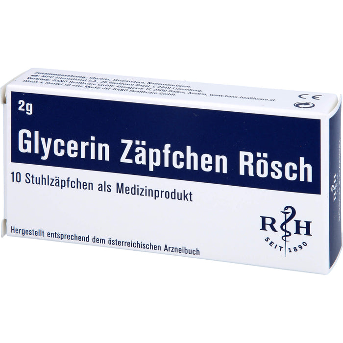 Glycerin Zäpfchen Rösch 1 g gegen Verstopfung, 10 pcs. Suppositories