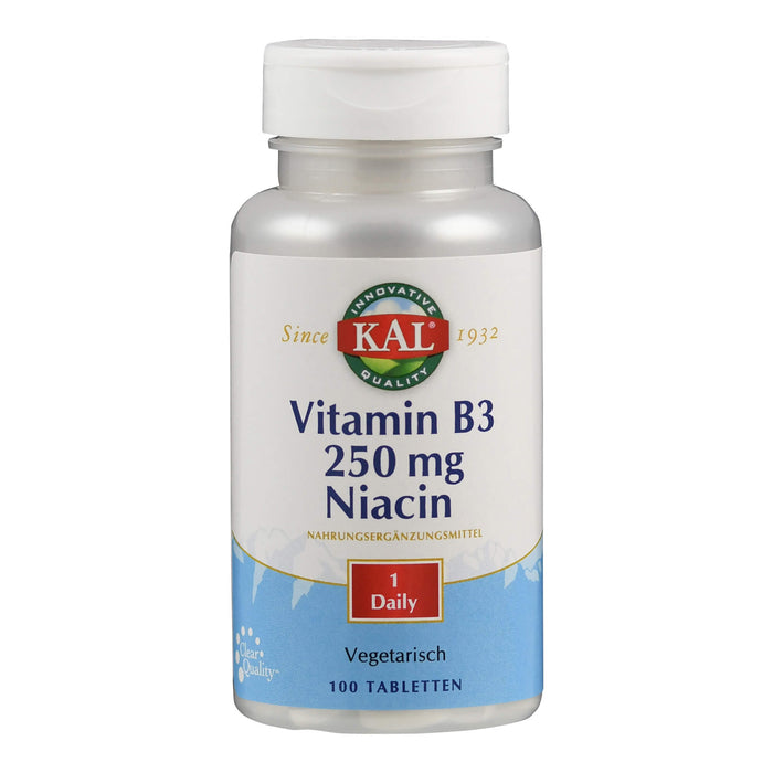 KAL Vitamin B3 Niacin 250 mg Tabletten, 100 St. Tabletten